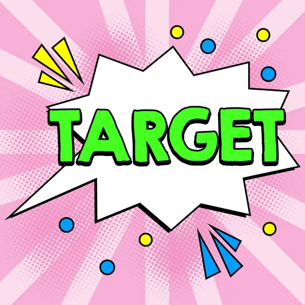 Text caption presenting Target, Word for person object or place selected as the aim of attack Life goal