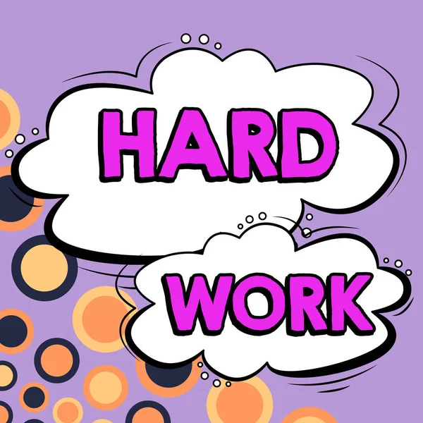 Text Sign Showing Hard Work Word Always Putting Lot Effort — Stock Photo, Image
