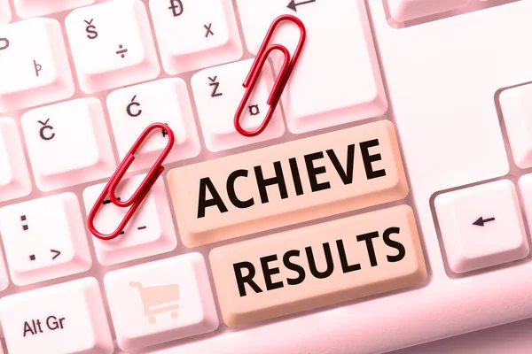 Writing Displaying Text Achieve Results Business Idea Succeed Finishing Something — Stock Photo, Image