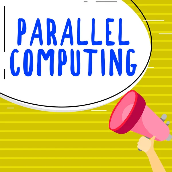 Conceptual Display Parallel Computing Business Overview Simultaneous Calculation Means Software — Foto Stock