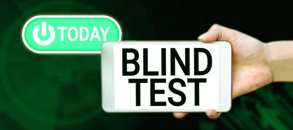 Sign Displaying Blind Test Word Social Engagement Person One Has — Stockfoto