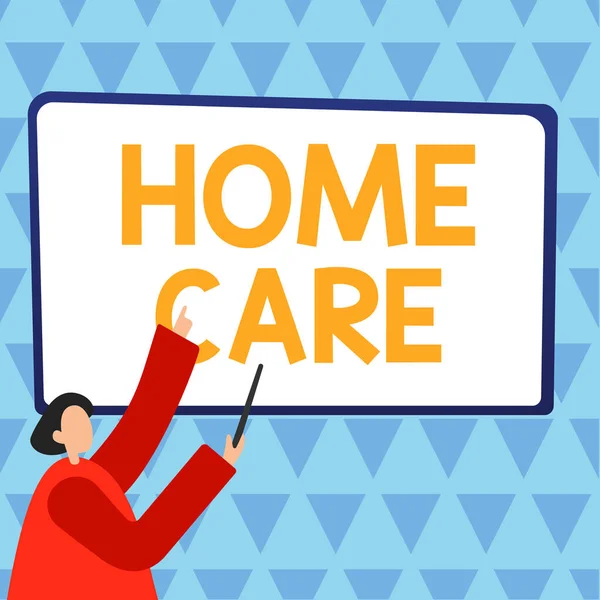 Scrittura Visualizzazione Del Testo Home Care Concetto Significato Luogo Dove — Foto Stock