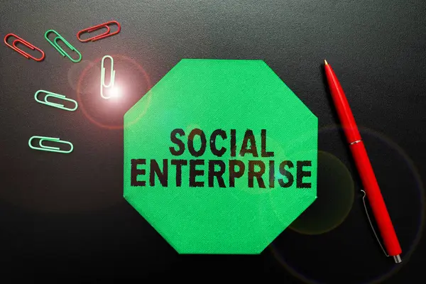 Sign Displaying Social Enterprise Επιχειρηματική Ιδέα Επιχείρηση Που Κάνει Χρήματα — Φωτογραφία Αρχείου