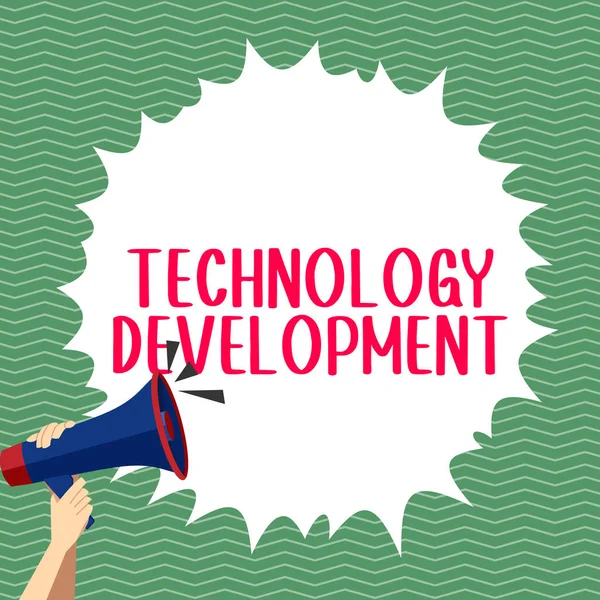 Schilder Für Technologieentwicklung Internet Konzept Technologische Veränderungen Von Produkten Und — Stockfoto