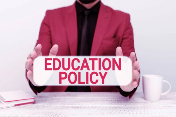 Handskrift Tecken Utbildning Policy Business Showcase Studieområde Som Behandlar Metoder — Stockfoto