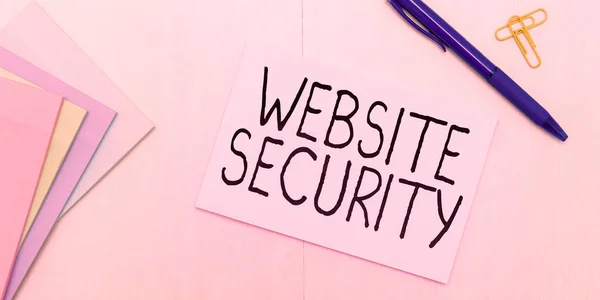 Writing displaying text Website Security, Internet Concept critical component to protect and secure websites