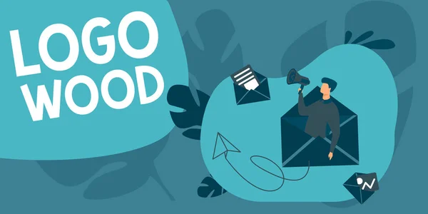 Inspiratie Uithangbord Logo Wood Business Idee Herkenbaar Ontwerp Symbool Van — Stockfoto