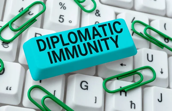 Inspiratie Toont Teken Diplomatieke Immuniteit Ondernemingsrecht Dat Buitenlandse Diplomaten Bijzondere — Stockfoto
