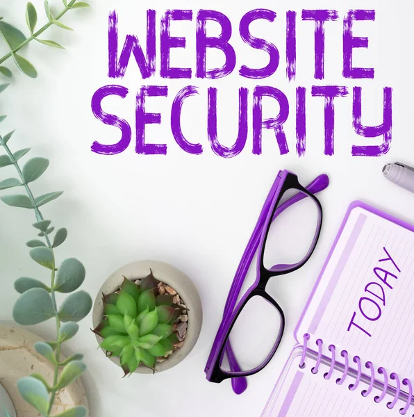 Text sign showing Website Security, Conceptual photo critical component to protect and secure websites