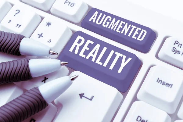 Text Caption Presenting Augmented Reality Concept Meaning Technology Imposes Computer — Stockfoto