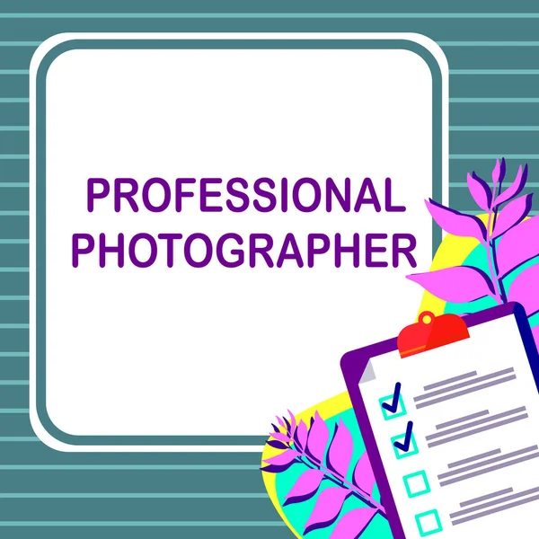Texto Que Muestra Inspiración Fotógrafo Profesional Visión General Empresa Persona —  Fotos de Stock