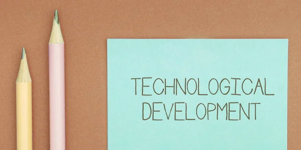 Text Zeigt Inspiration Technologische Entwicklung Business Schaufenster Erfindung Oder Innovation — Stockfoto