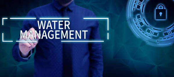 Beschilderung Des Wassermanagements Geschäftskonzept Optimale Nutzung Der Wasserressourcen Unter Definierten — Stockfoto