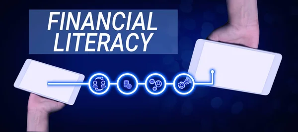 Text Sign Showing Financial Literacy Business Concept Understand Knowledgeable How — Zdjęcie stockowe