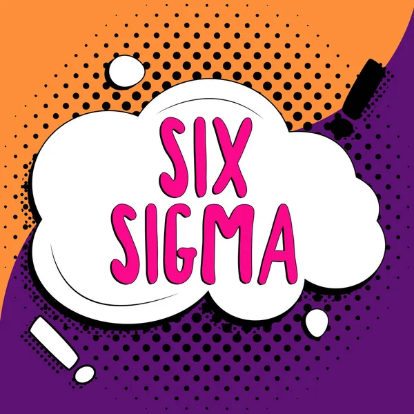 Signo Texto Que Muestra Six Sigma Técnicas Gestión Enfoque Empresarial — Foto de Stock