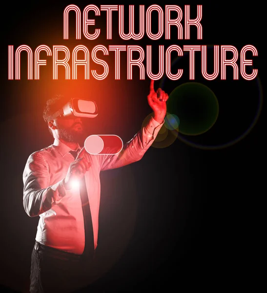Text Der Inspiration Für Netzwerkinfrastruktur Konzept Und Hardware Und Softwareressourcen — Stockfoto