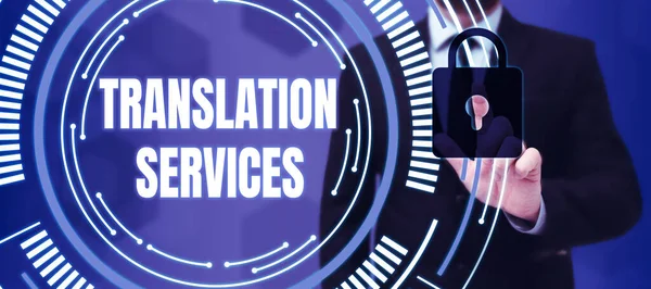 Text Showing Inspiration Translation Services Business Showcase Organization Provide People — Stock Fotó