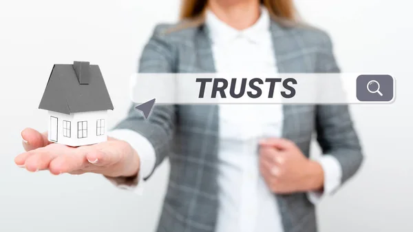 Didascalia Concettuale Trusts Internet Concetto Ferma Convinzione Nell Affidabilità Verità — Foto Stock