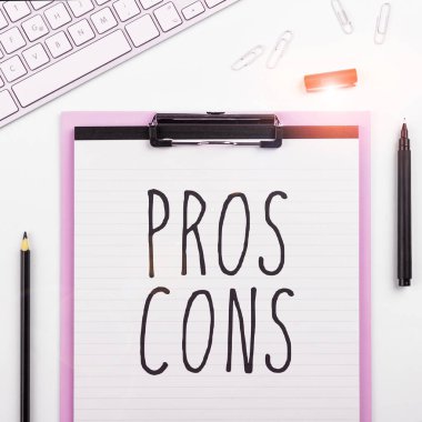 Kişinin lehte ve olumsuz faktörleri veya nedenlerini kavramsallaştırma anlamına gelen Artıları Eksileri gösteren imzala