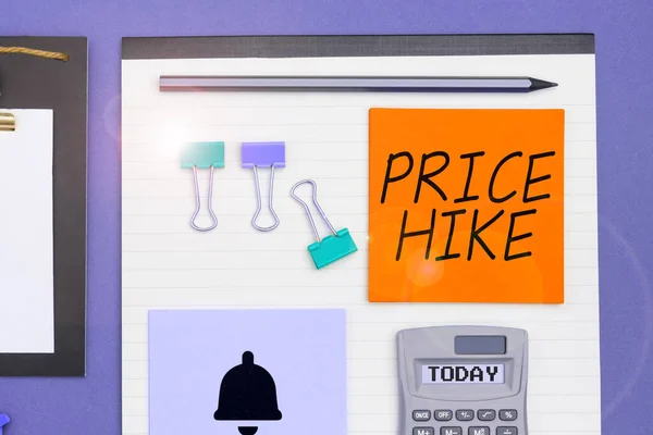 Sign Displaying Price Hike Internet Concept Sum Values Customer Gives — Stockfoto