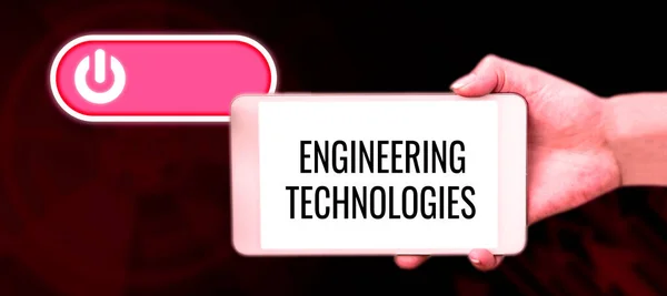 Schreiben Von Textanzeigen Engineering Technologies Word Für Den Umgang Mit — Stockfoto