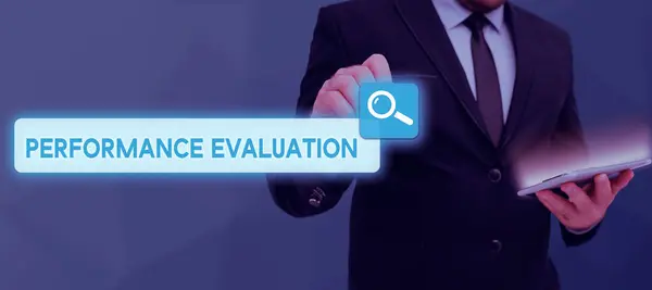 Text Sign Showing Performance Evaluation Business Concept Development Action Planning — Stockfoto