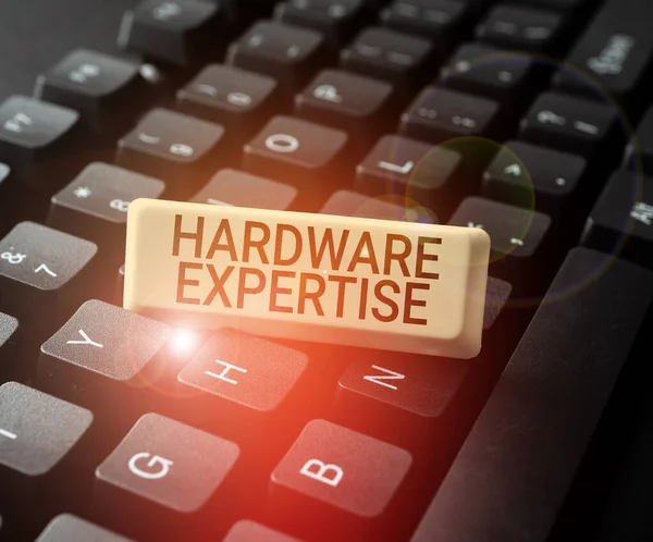 Handschreibzeichen Hardware Expertise Business Ansatz Maschinen Und Andere Physikalische Komponenten — Stockfoto