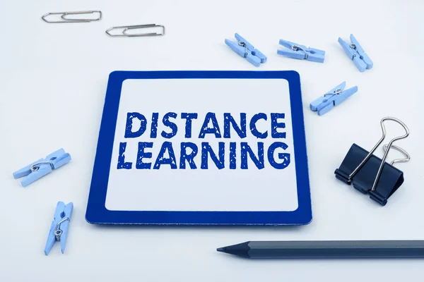 Text Caption Presenting Distance Learning Internet Concept Educational Lectures Broadcasted — Fotografia de Stock