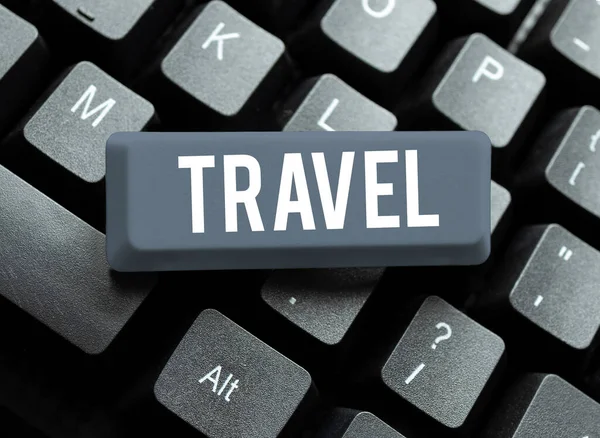 Escrever Exibindo Texto Viajar Conceito Significado Fazer Viagem Tipicamente Algum — Fotografia de Stock