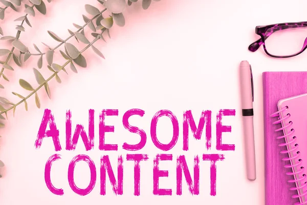 Conceptuele Weergave Awesome Content Internet Concept Waardevol Nuttig Meer Kans — Stockfoto
