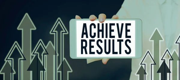 Text Caption Presenting Achieve Results Business Overview Succeed Finishing Something — Stock Photo, Image