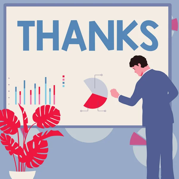 Inspiration Zeigt Zeichen Danke Wort Für Wertschätzung Dankbarkeit Gute Laune — Stockfoto