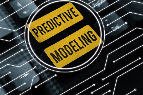 Podepsat Zobrazení Prediktivní Modelování Koncepce Znamená Strategii Údržby Řízenou Prediktivní — Stock fotografie