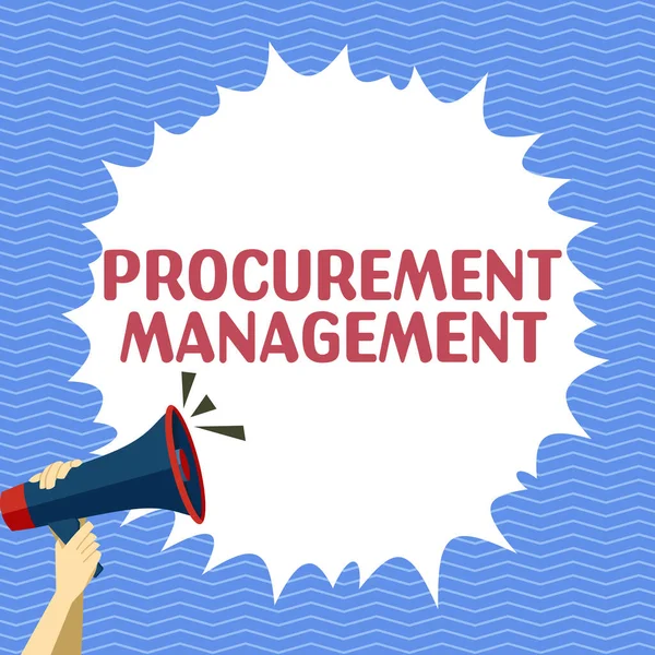 Text Caption Presenting Procurement Management Business Concept Buying Goods Services — Foto de Stock