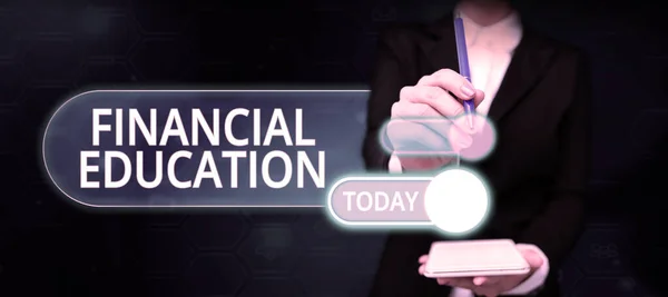 金融教育 ビジネスコンセプトを示すインスピレーション金融や投資などの金融分野を理解する — ストック写真