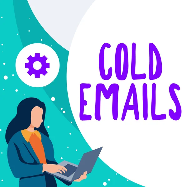 Assinar Exibindo Mails Frios Abordagem Negócios Mail Não Solicitado Enviado — Fotografia de Stock