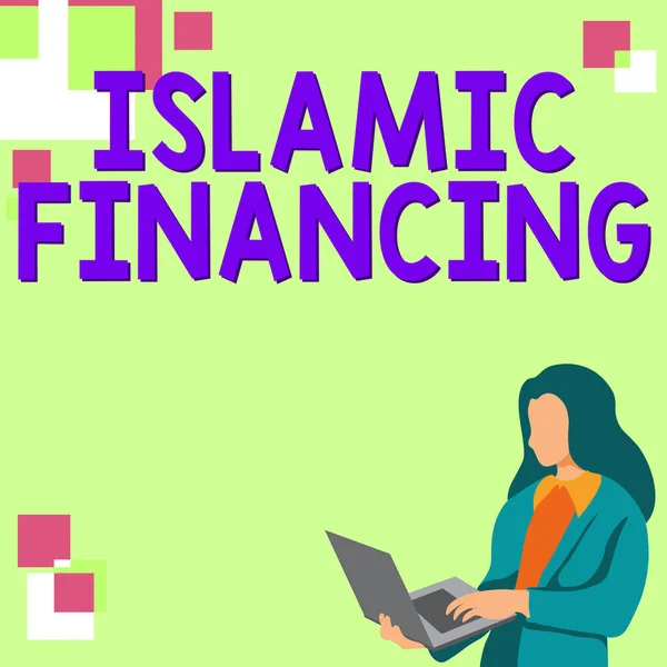 Text Sign Showing Islamic Financing Business Concept Banking Activity Investment — ストック写真