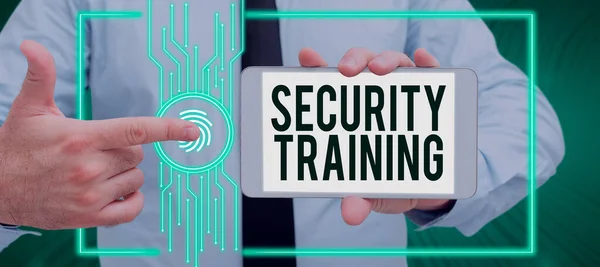 Sign displaying Security Training, Business showcase providing security awareness training for end users