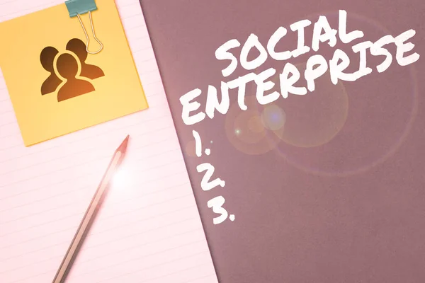 Hand Writing Sign Social Enterprise Word Συντάχθηκε Στις Επιχειρήσεις Που — Φωτογραφία Αρχείου