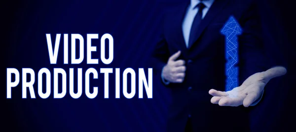 Conceptual Caption Video Production Word Process Converting Idea Video Filmaking — Stock Photo, Image
