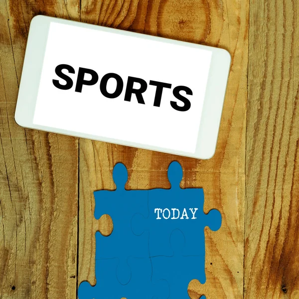 Ruční Psaní Znamení Sport Slovo Napsáno Aktivitě Fyzické Námahy Dovednosti — Stock fotografie