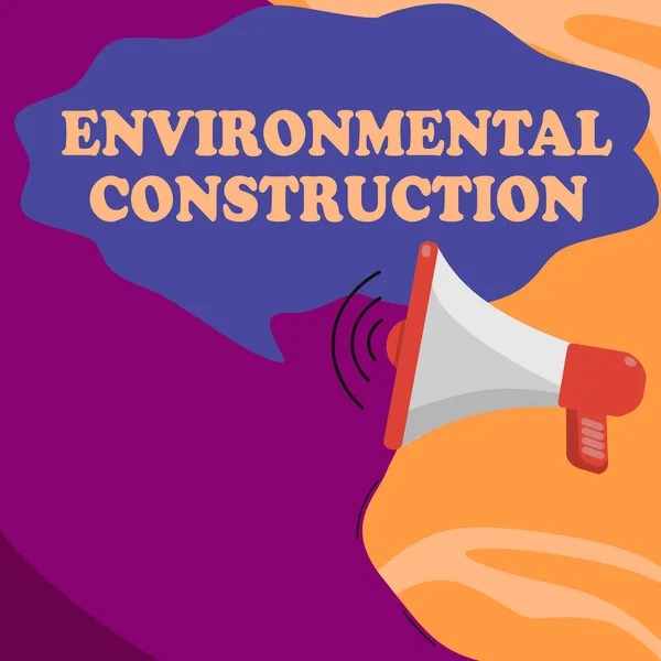 Konceptuell Bildtext Miljöbyggnad Word För Kunniga Hållbart Byggande Praxis — Stockfoto