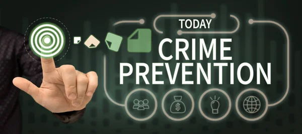 Testo Che Mostra Ispirazione Prevenzione Del Crimine Business Overview Federal — Foto Stock