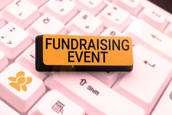 募金イベントを示すテキスト記号 原因のためにお金を集めることを目的としたインターネットの概念キャンペーン — ストック写真