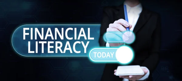Text Showing Inspiration Financial Literacy Word Written Understand Knowledgeable How — Foto Stock