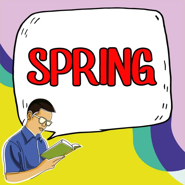 Scrittura Visualizzando Testo Primavera Internet Concetto Stagione Dopo Inverno Cui — Foto Stock