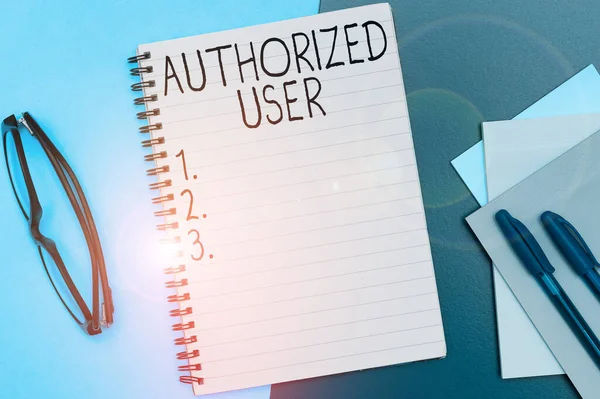 Writing Displaying Text Authorized User Business Overview Person Granted Permission — Stock Photo, Image