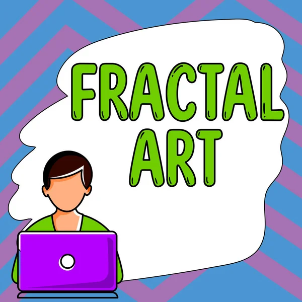 Handstilstext Fractal Art Business Overview Platsen Eller Delen Webbplats Som — Stockfoto