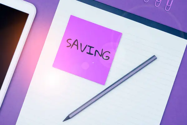 Writing Displaying Text Saving Internet Concept Economy Reduction Money Time — Stock Photo, Image