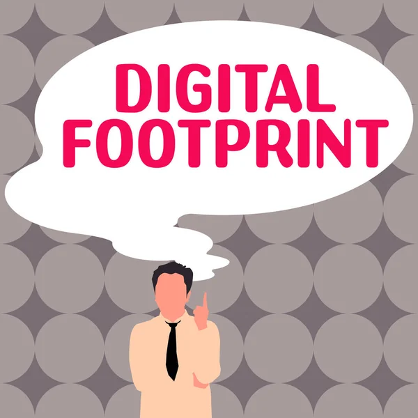Подпись Текстом Digital Footprint Internet Concept Использует Цифровые Технологии Управления — стоковое фото